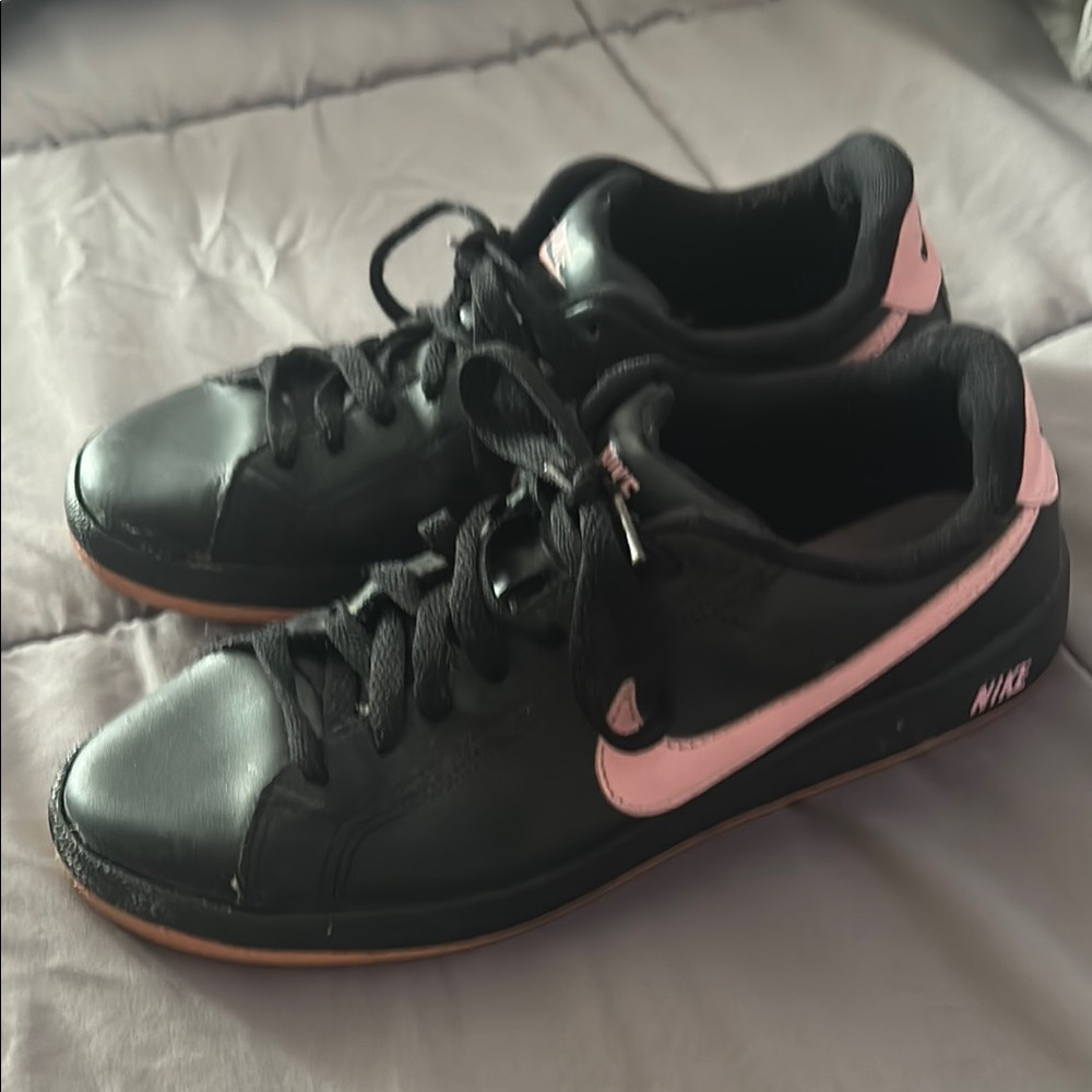 Nike Black Sneakers with Pink Accents